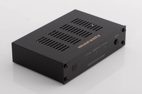 Front left corner of a used Marantz VS3003 3 Port HDMI Switch in a Black finish