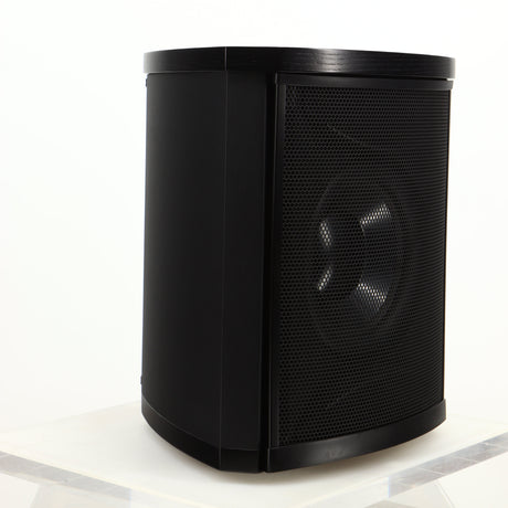 Front left corner of a used Martin Logan Grotto I Subwoofer in a black finish