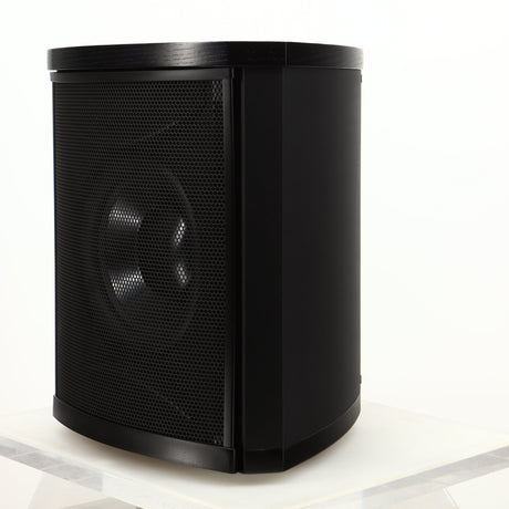 Front right corner of a used Martin Logan Grotto I Subwoofer in a black finish