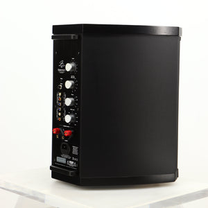 Rear left corner of a used Martin Logan Grotto I Subwoofer in a black finish