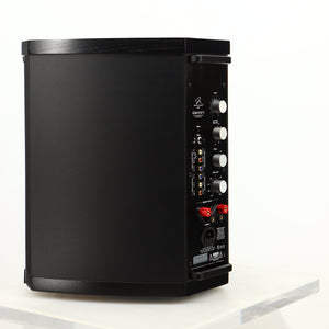 Rear right corner of a used Martin Logan Grotto I Subwoofer in a black finish