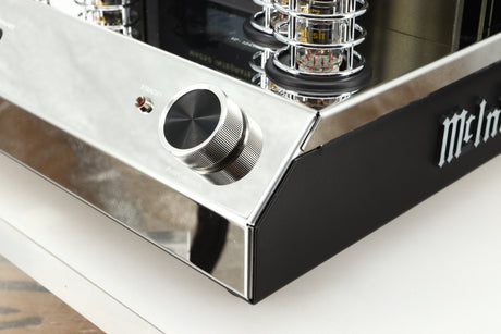 Front right corner view of a used McIntosh MA252 Integrated Amplifier 