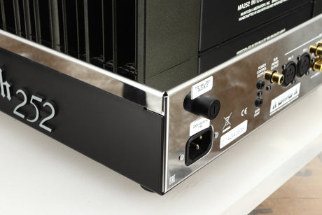 Rear left corner view of a used McIntosh MA252 Integrated Amplifier 