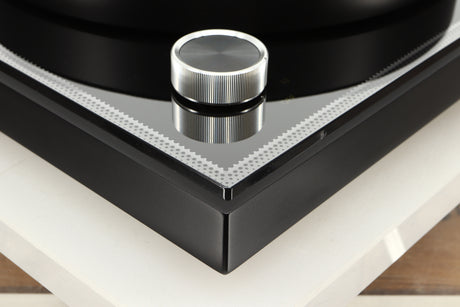 Front left corner view of a used McIntosh MT2 Turntable