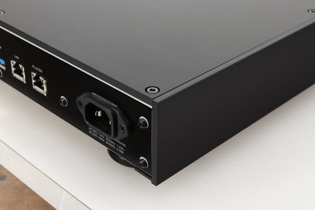 Rear right corner view of a used Melco HA-N1Z/2EX-H60 Music Server in Black finish