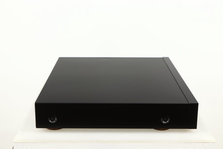 Left side view of a used Melco N1A Music Server in a black finish