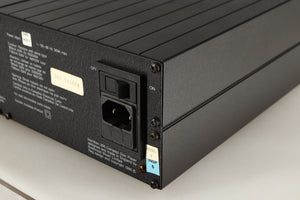 Rear left corner of a used Meridian 200 CD Transport in a black finish