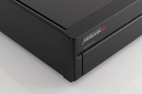 Front left corner view of a used Meridian 501 Pre Amplifier