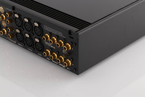 Rear right corner view of a used Meridian 502 Pre Amplifier