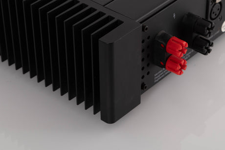 Rear left corner view of a used Meridian 505 Single Monoblock Power Amplifier