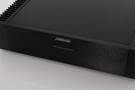 Close up view of a used Meridian 556 Stereo Power Amplifier