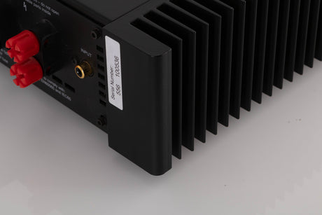 Rear right corner view of a used Meridian 556 Stereo Power Amplifier