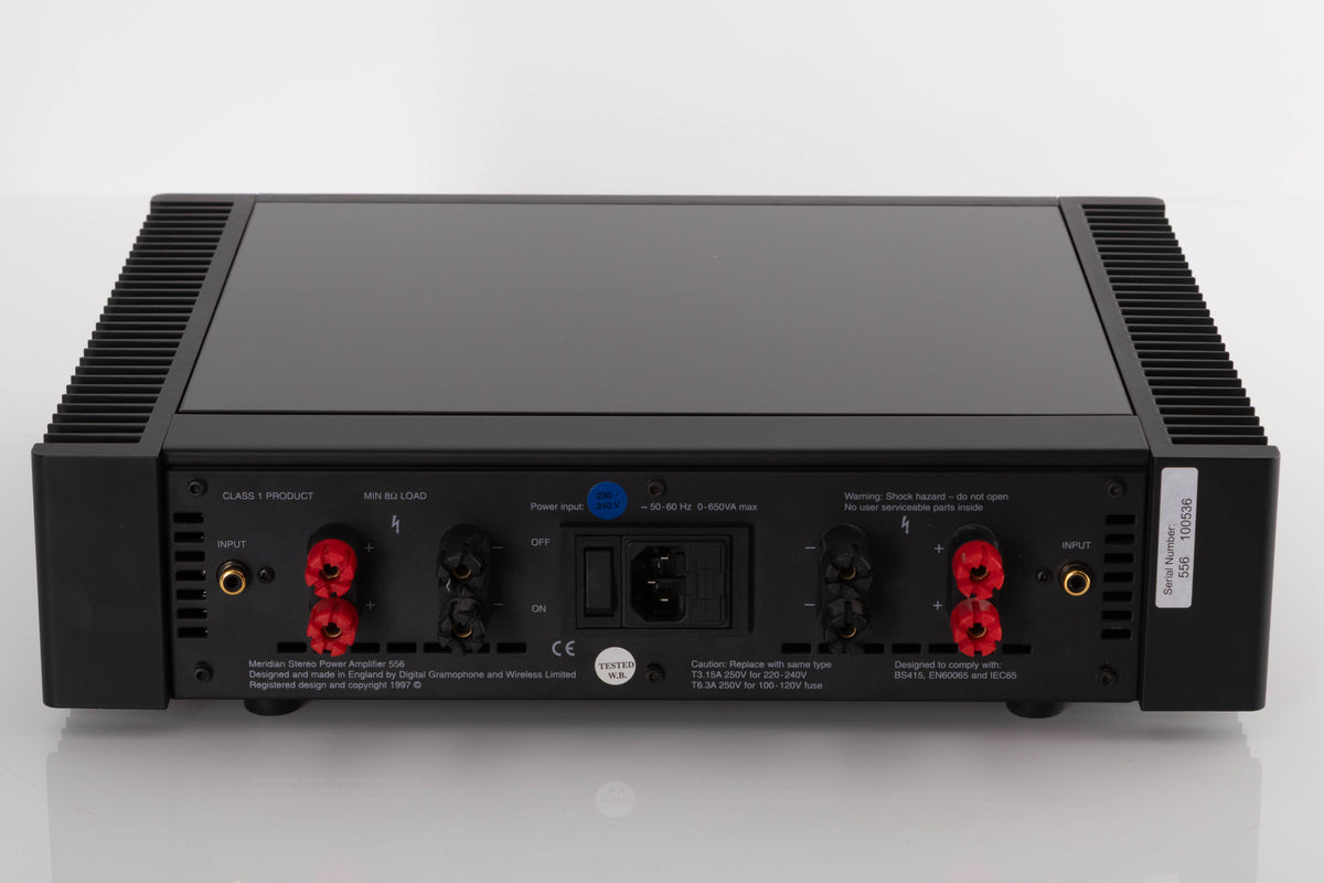 Rear view of a used Meridian 556 Stereo Power Amplifier