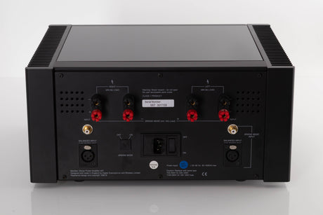 Rear view of a used Meridian 557 Stereo Power Amplifier