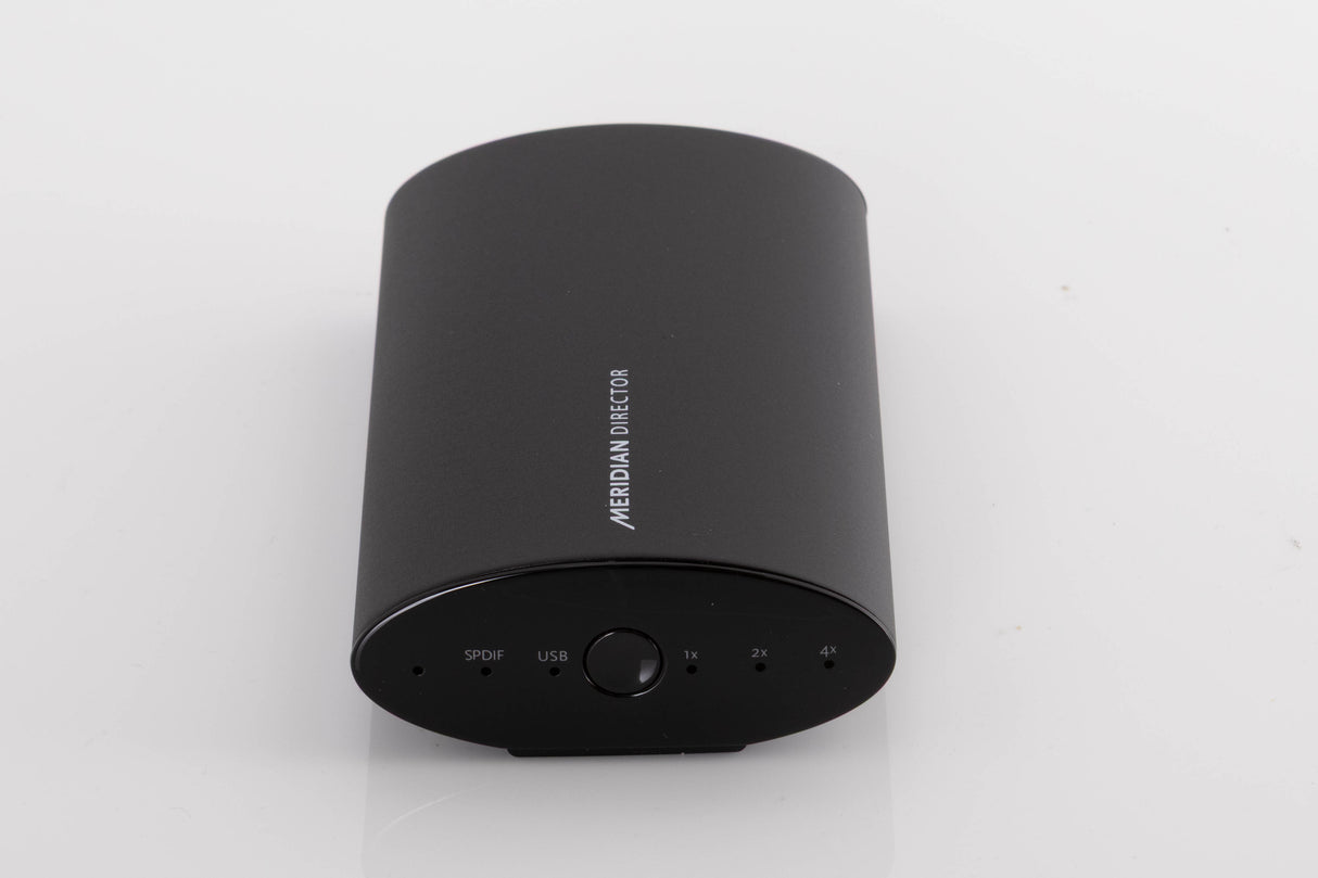 Front view of a used Meridian Director Digital Analogue Converter in a Black finish