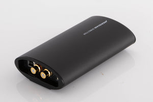 Rear left corner of a used Meridian Director Digital Analogue Converter in a Black finish