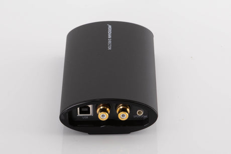 Rear view of a used Meridian Director Digital Analogue Converter in a Black finish showing USB Input