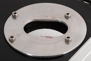 Close up of a used Michell Focus One Turntable (No Arm) (Spares / Repair) showing marks and scratching on unit