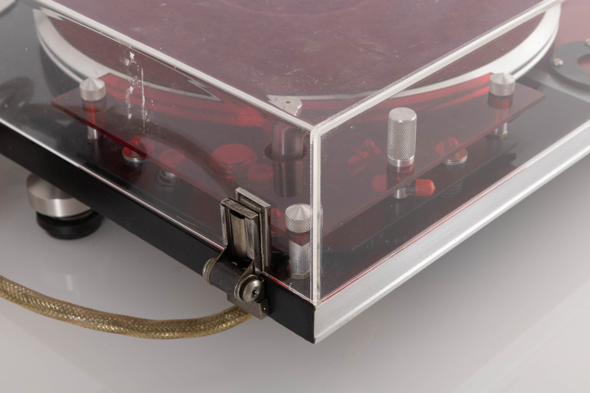 Rear left corner of a used Michell Focus One Turntable (No Arm) (Spares / Repair)