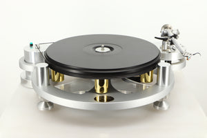 Front view of a used Michell Gyro SE Turntable in Silver finish with RB2000 Tonearm