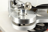 Rear left corner view of a used Michell Gyro SE Turntable in Silver finish with RB2000 Tonearm