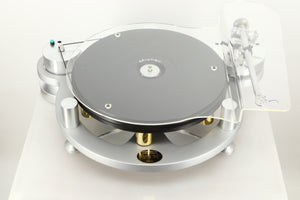 Top view of a used Michell Gyro SE Turntable in Silver finish with RB2000 Tonearm
