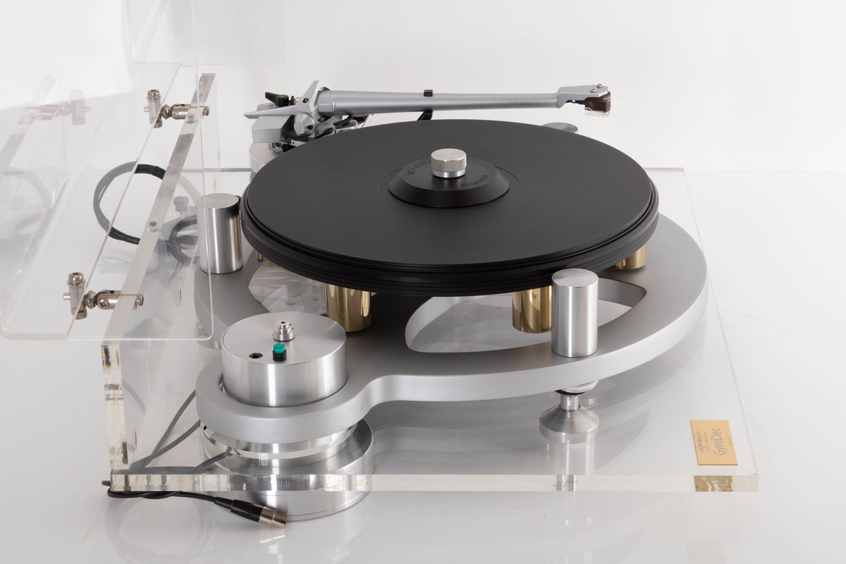 Left side view of a used Michell Gyrodec Turntable / SME IV Tonearm / Transfiguration Phoenix Cartridge