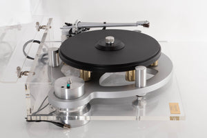 Left side view of a used Michell Gyrodec Turntable / SME IV Tonearm / Transfiguration Phoenix Cartridge
