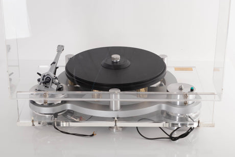 Rear view of a used Michell Gyrodec Turntable / SME IV Tonearm / Transfiguration Phoenix Cartridge