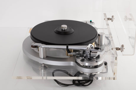 Right side view of a used Michell Gyrodec Turntable / SME IV Tonearm / Transfiguration Phoenix Cartridge