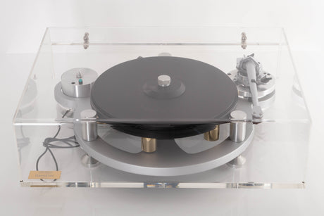Top of a used Michell Gyrodec Turntable / SME IV Tonearm / Transfiguration Phoenix Cartridge