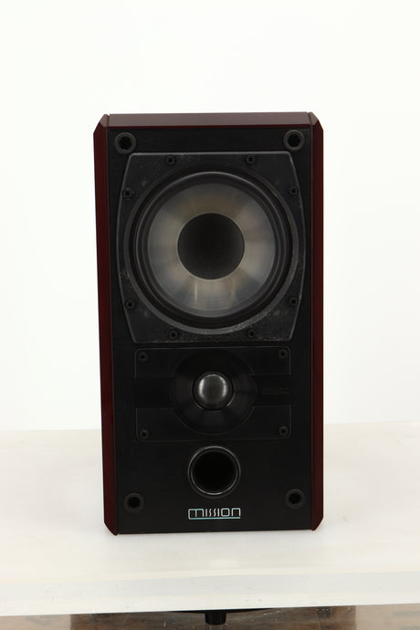 Front view of a used Mission 751 Standmount Speaker in Rosewood finish