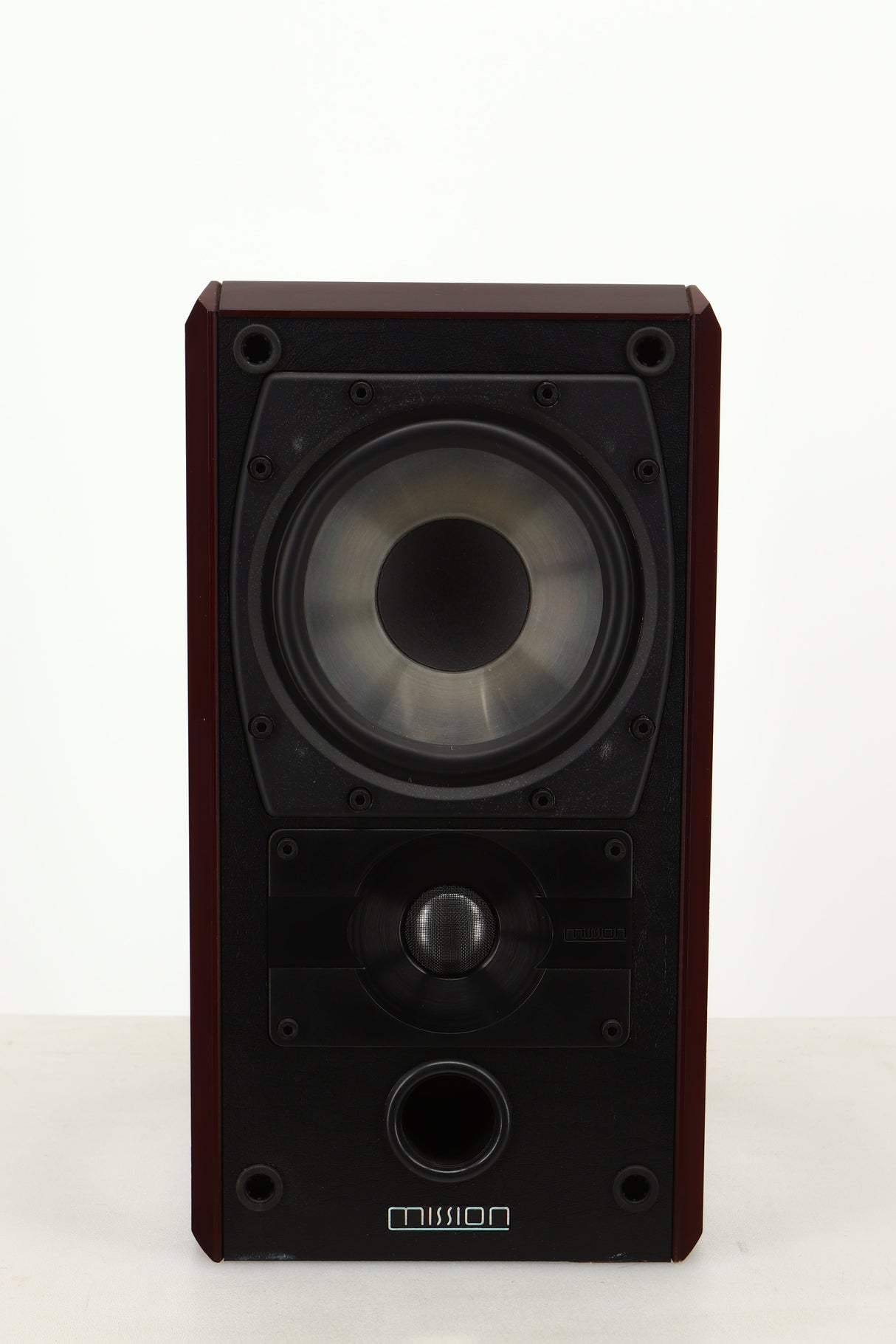 Front view of a used Mission 751 Standmount Speaker in Rosewood finish