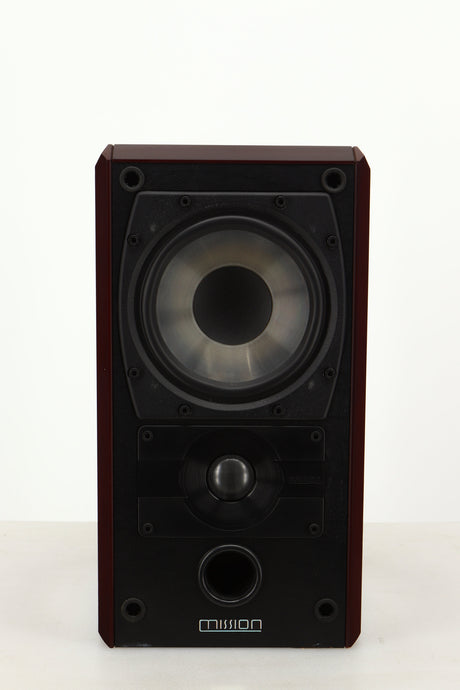 Front view of a used Mission 751 Standmount Speaker in Rosewood finish