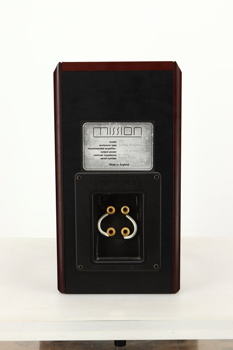 Rear view of a used Mission 751 Standmount Speaker in Rosewood finish