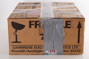 Box of a used Mission 775LC Turntable