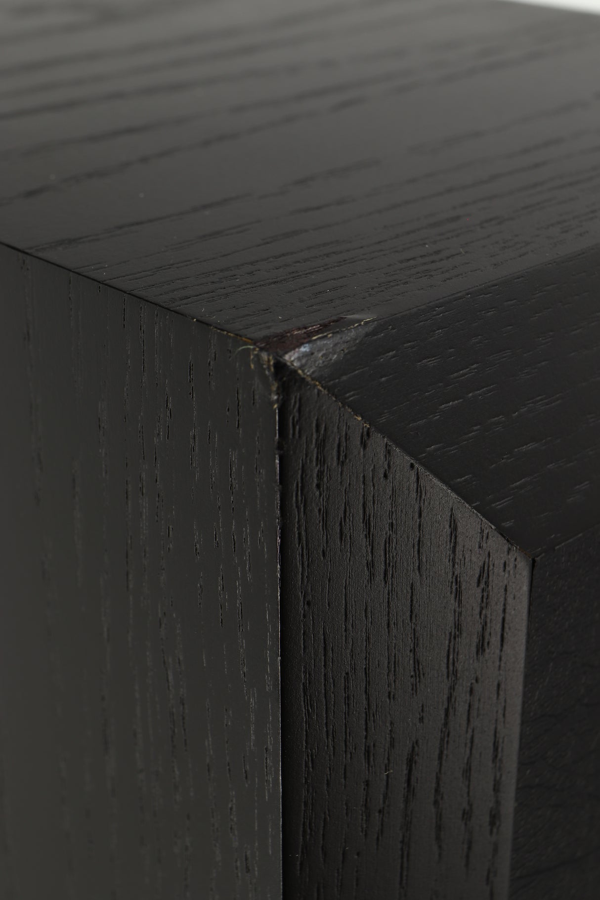 Close up of a used Mission 782 Floorstanding Speaker in a black finish showing blemish on rear right corner