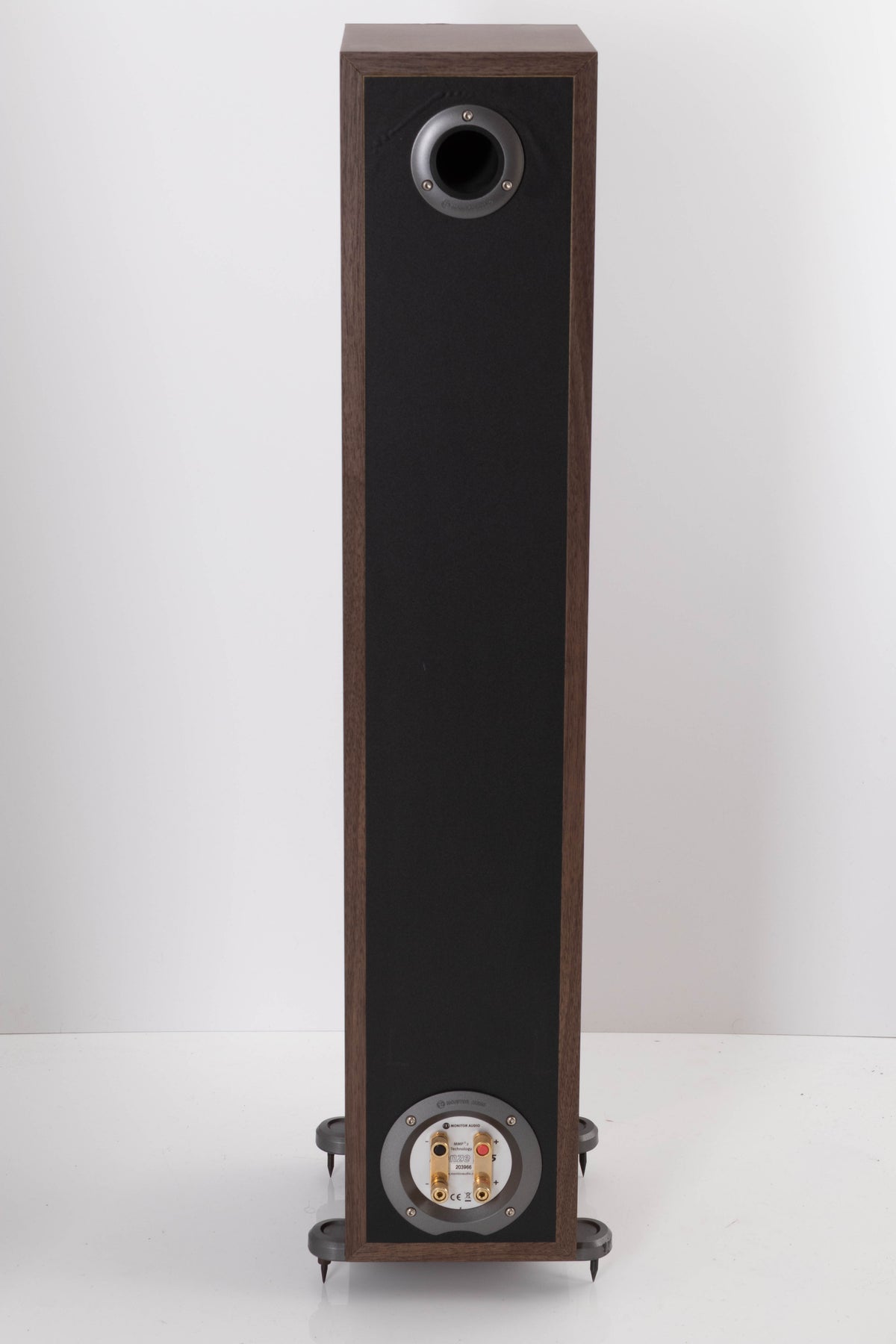 Rear view of a used Monitor Audio Bronze BR5 Floorstanding Speaker in Walnut