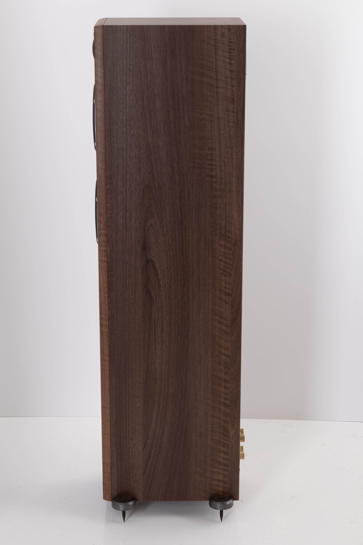 Side view of a used Monitor Audio Bronze BR5 Floorstanding Speaker in Walnut