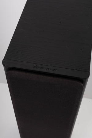 Close up view of a used Monitor Audio Bronze BX5 Floorstanding Speaker in Black Ash