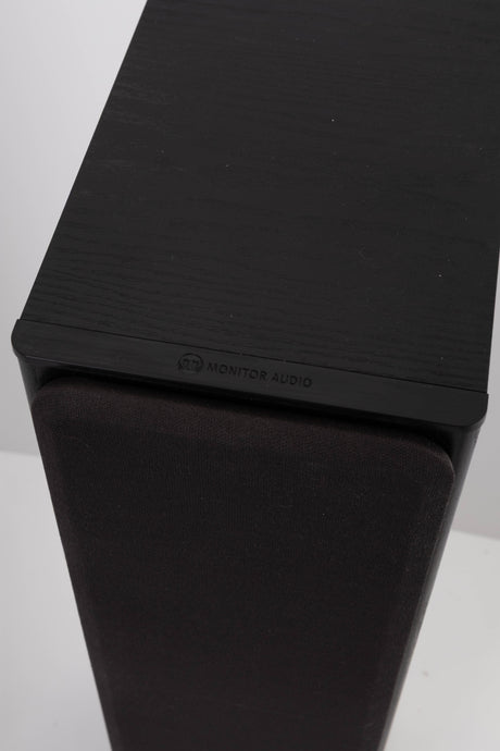 Close up view of a used Monitor Audio Bronze BX5 Floorstanding Speaker in Black Ash
