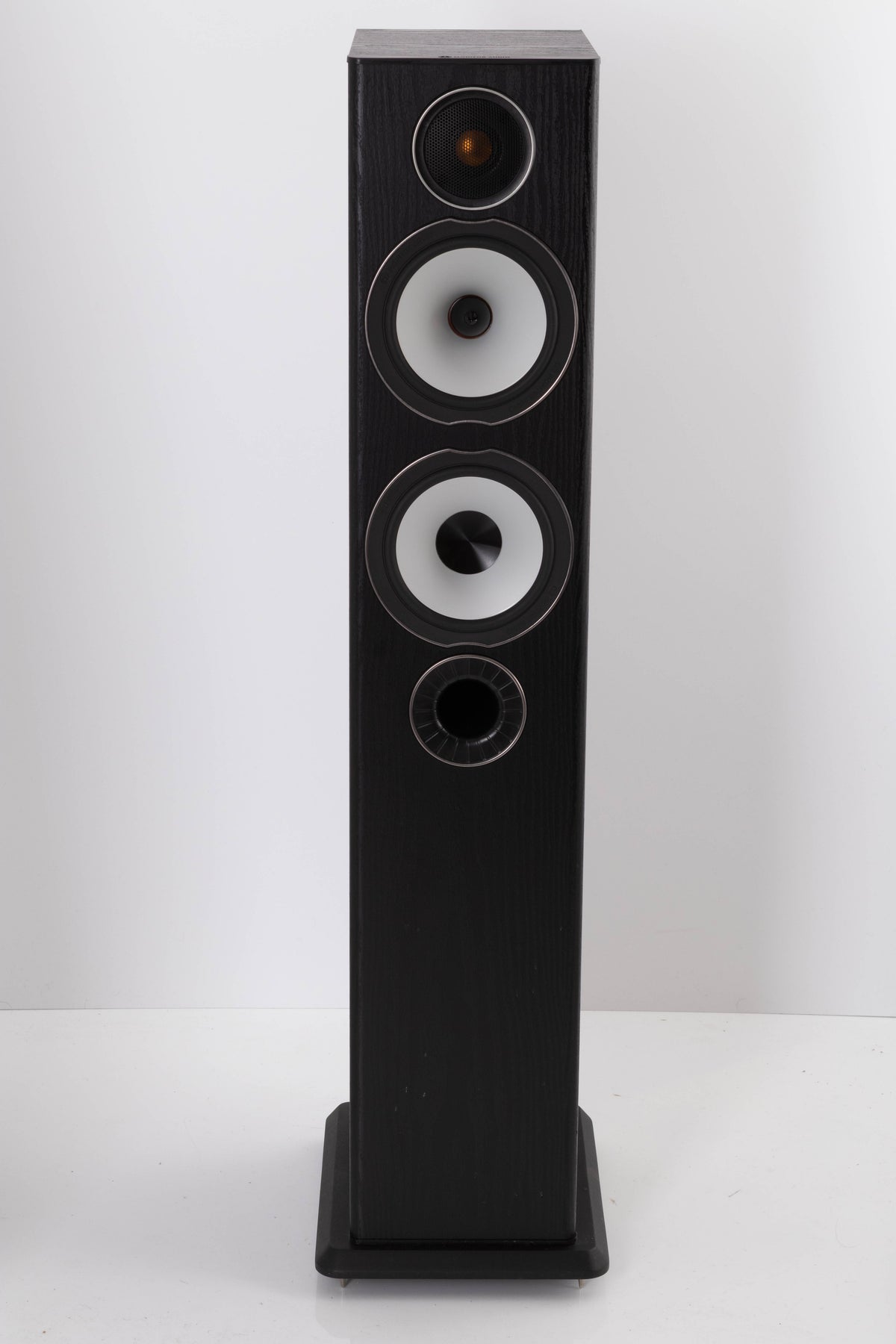 Front view of a used Monitor Audio Bronze BX5 Floorstanding Speaker in Black Ash