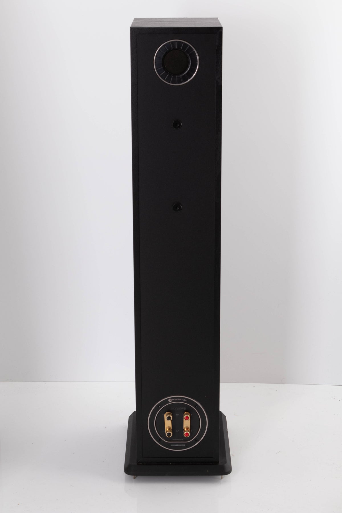 Rear view of a used Monitor Audio Bronze BX5 Floorstanding Speaker in Black Ash