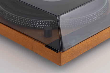 Front left corner view of a used Monitor Audio ET 500 Direct Drive Turntable with SME 3009 S2 Tonearm