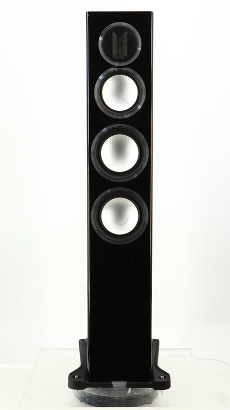 Front view of a used Monitor Audio Gold 200 4G Floorstanding Speaker in a gloss black finish