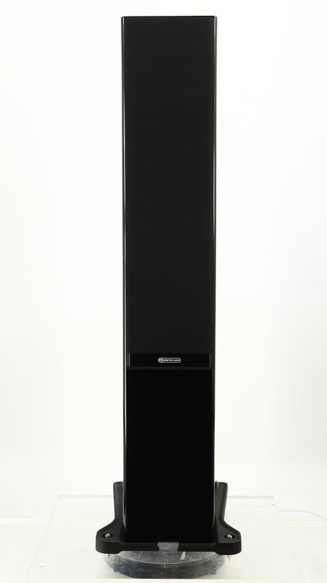 Front view of a used Monitor Audio Gold 200 4G Floorstanding Speaker in a gloss black finish showing Grille