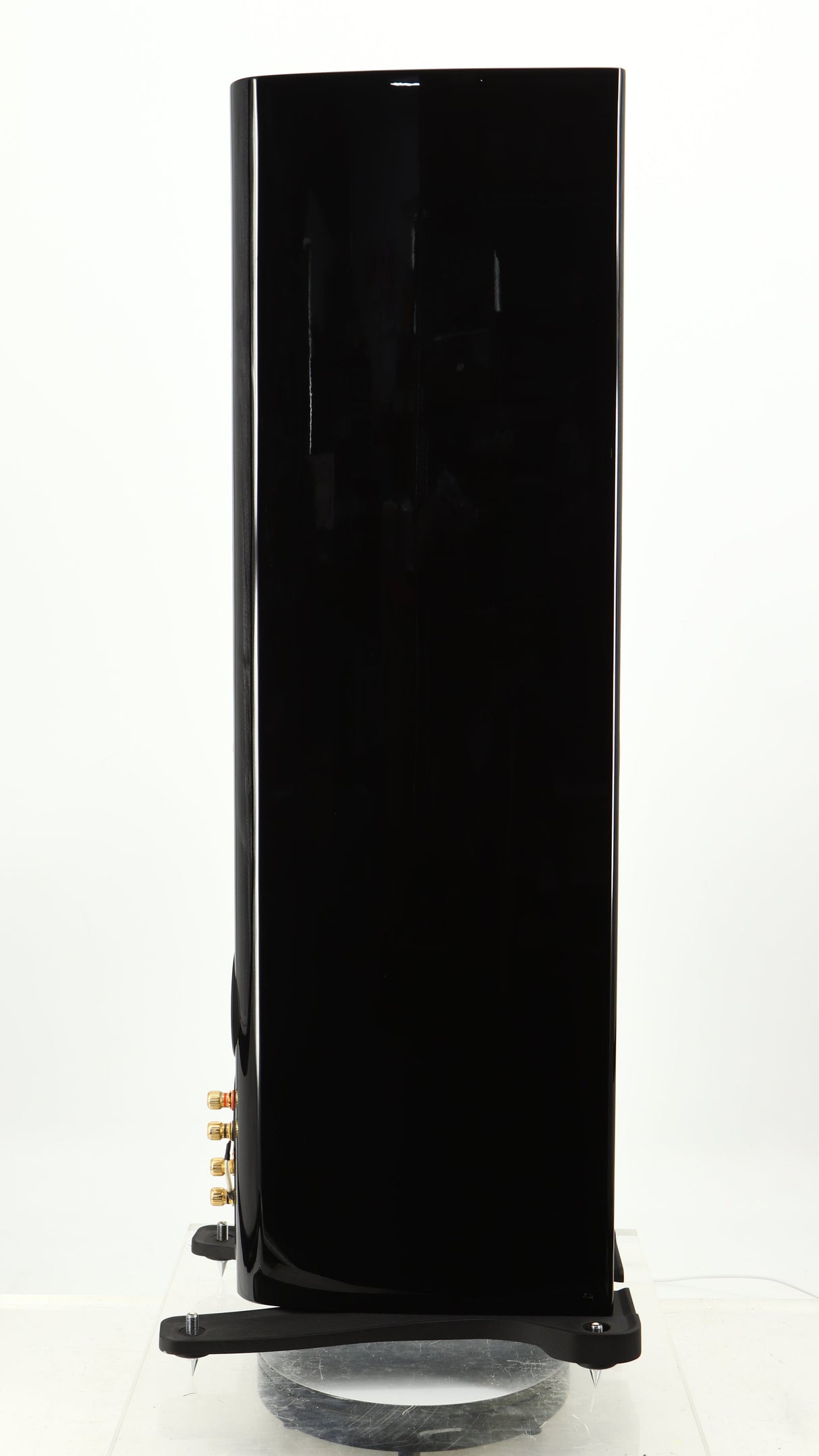 Left side view of a used Monitor Audio Gold 200 4G Floorstanding Speaker in a gloss black finish