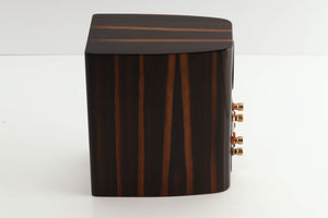 Right side view of a used Monitor Audio Gold 50 Standmount Speakers in a piano ebony finish