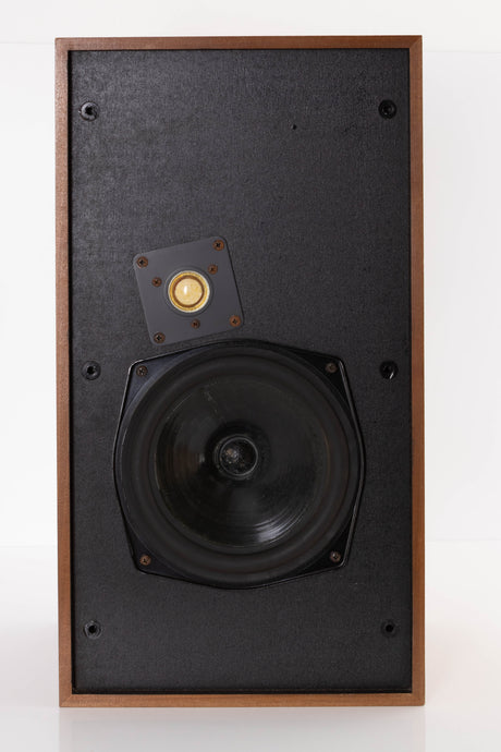 Front view of a used Monitor Audio MA5 Series II Standmount Speakers in a Teak finish