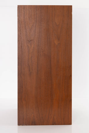 Left side view of a used Monitor Audio MA5 Series II Standmount Speakers in a Teak finish